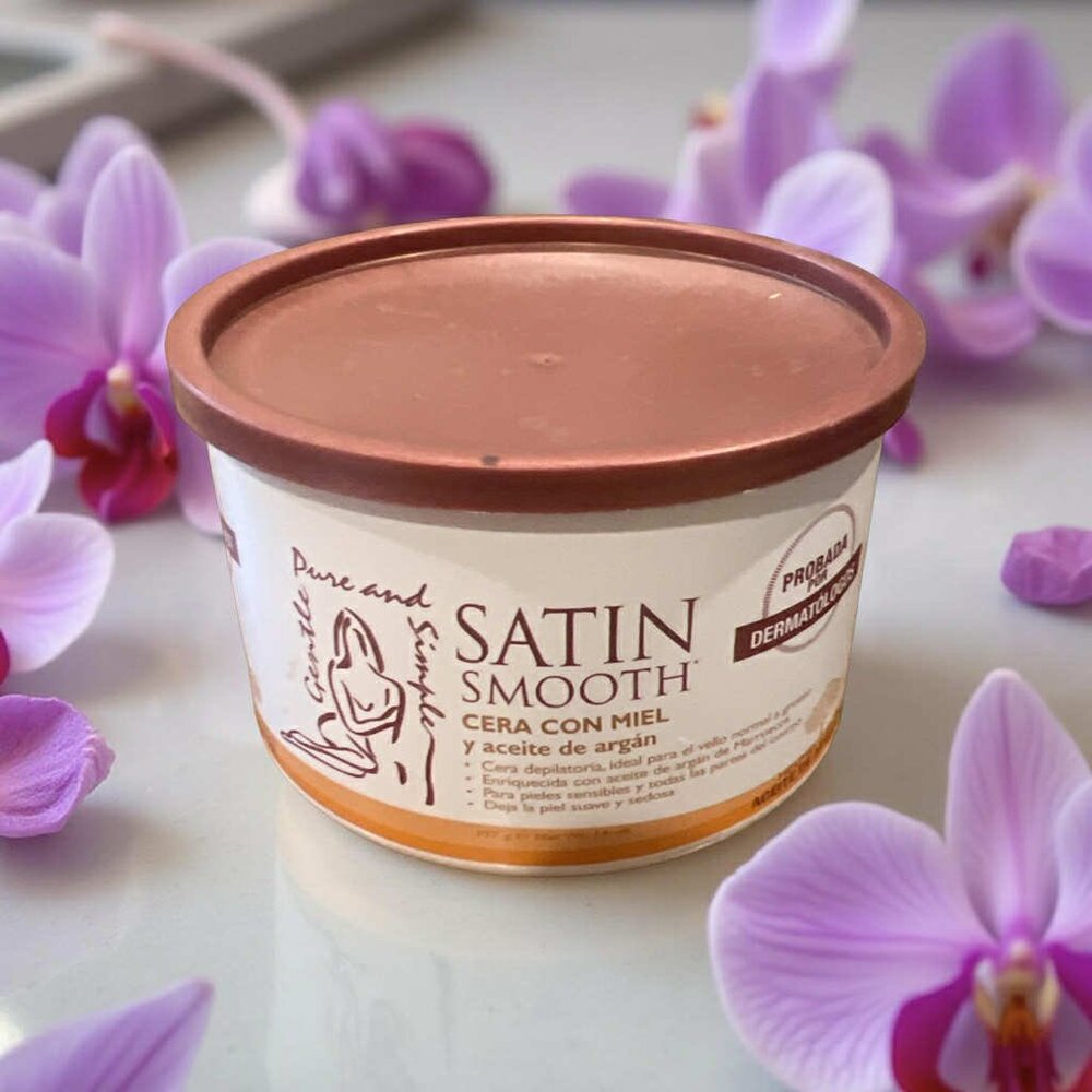 Satin Smooth Cera Con Miel Cream Wax (Honey Wax with Argan oil 14 oz